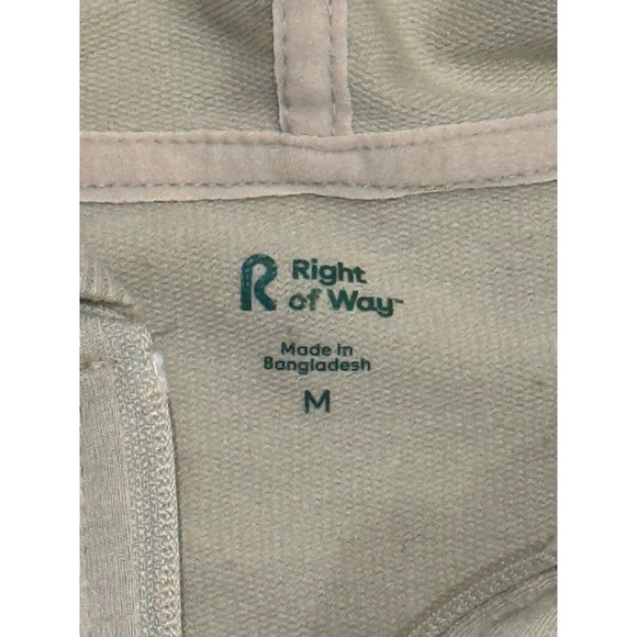 Right of Way Men’s Full Zip Hoodie Jacket Beige Athleisure Lightweight Sz M - Picture 7 of 7